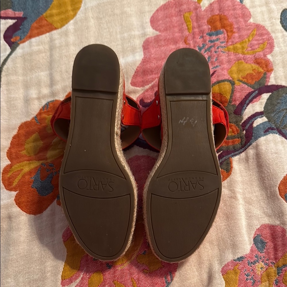 Franco Sarto Red Espadrille Wedges with Platform Sole - Picture 3 of 7